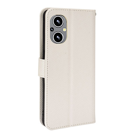 Custodia Portafoglio In Pelle Cover con Supporto BY1 per Oppo Reno8 Lite 5G Bianco