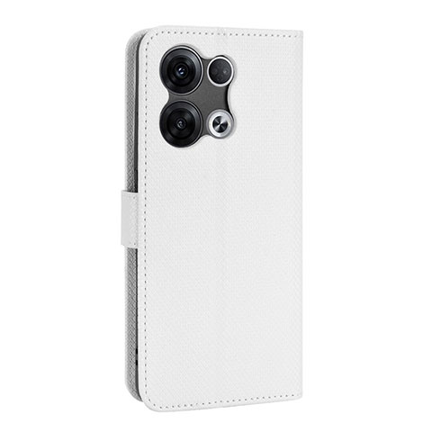 Custodia Portafoglio In Pelle Cover con Supporto BY1 per Oppo Reno9 Pro 5G Bianco