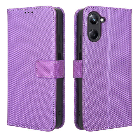 Custodia Portafoglio In Pelle Cover con Supporto BY1 per Realme 10 Pro 5G Viola