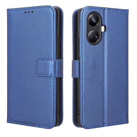 Custodia Portafoglio In Pelle Cover con Supporto BY1 per Realme 10 Pro+ Plus 5G Blu