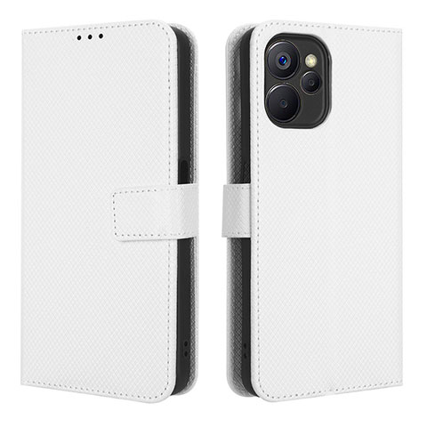 Custodia Portafoglio In Pelle Cover con Supporto BY1 per Realme 10T 5G Bianco