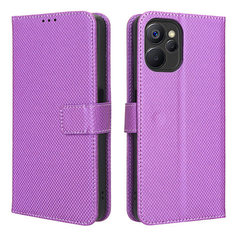 Custodia Portafoglio In Pelle Cover con Supporto BY1 per Realme 9i 5G Viola