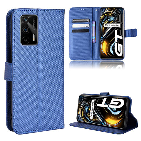 Custodia Portafoglio In Pelle Cover con Supporto BY1 per Realme GT 5G Blu