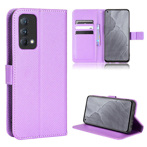 Custodia Portafoglio In Pelle Cover con Supporto BY1 per Realme GT Master 5G Viola