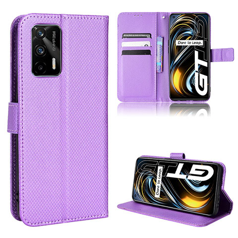 Custodia Portafoglio In Pelle Cover con Supporto BY1 per Realme GT Neo 5G Viola