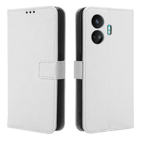 Custodia Portafoglio In Pelle Cover con Supporto BY1 per Realme GT Neo5 SE 5G Bianco