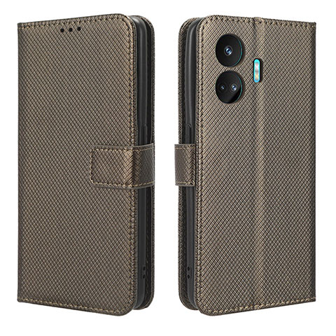 Custodia Portafoglio In Pelle Cover con Supporto BY1 per Realme GT Neo5 SE 5G Marrone