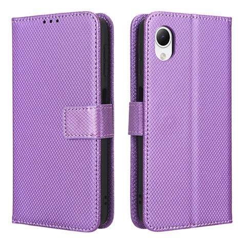 Custodia Portafoglio In Pelle Cover con Supporto BY1 per Samsung Galaxy A23 5G SC-56C Viola