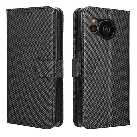 Custodia Portafoglio In Pelle Cover con Supporto BY1 per Sharp Aquos Sense7 Plus Nero