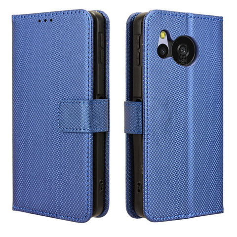 Custodia Portafoglio In Pelle Cover con Supporto BY1 per Sharp Aquos Sense8 Blu