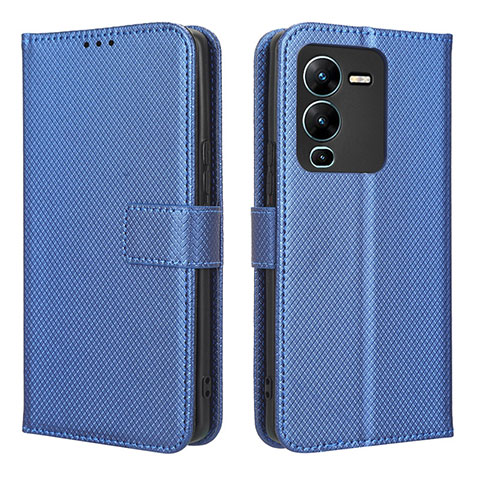 Custodia Portafoglio In Pelle Cover con Supporto BY1 per Vivo V25 Pro 5G Blu