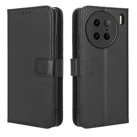 Custodia Portafoglio In Pelle Cover con Supporto BY1 per Vivo X90 Pro 5G Nero