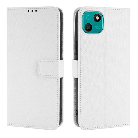 Custodia Portafoglio In Pelle Cover con Supporto BY1 per Wiko T10 Bianco