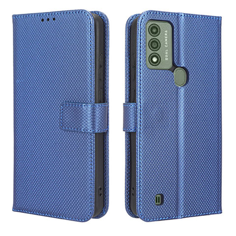 Custodia Portafoglio In Pelle Cover con Supporto BY1 per Wiko Voix Blu