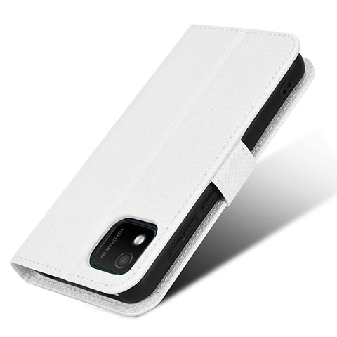 Custodia Portafoglio In Pelle Cover con Supporto BY1 per Wiko Y52 Bianco