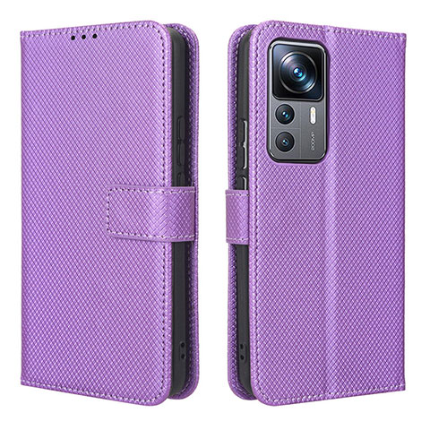 Custodia Portafoglio In Pelle Cover con Supporto BY1 per Xiaomi Mi 12T Pro 5G Viola