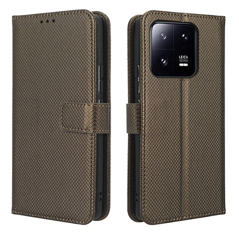 Custodia Portafoglio In Pelle Cover con Supporto BY1 per Xiaomi Mi 13 Pro 5G Marrone