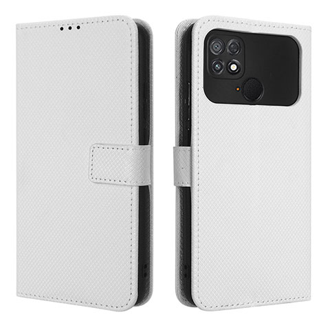 Custodia Portafoglio In Pelle Cover con Supporto BY1 per Xiaomi Poco C40 Bianco