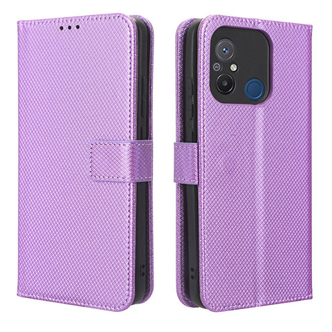 Custodia Portafoglio In Pelle Cover con Supporto BY1 per Xiaomi Poco C55 Viola