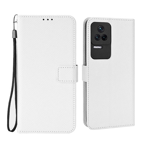 Custodia Portafoglio In Pelle Cover con Supporto BY1 per Xiaomi Poco F4 5G Bianco