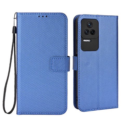 Custodia Portafoglio In Pelle Cover con Supporto BY1 per Xiaomi Poco F4 5G Blu