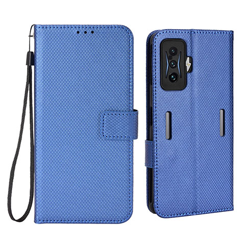 Custodia Portafoglio In Pelle Cover con Supporto BY1 per Xiaomi Poco F4 GT 5G Blu