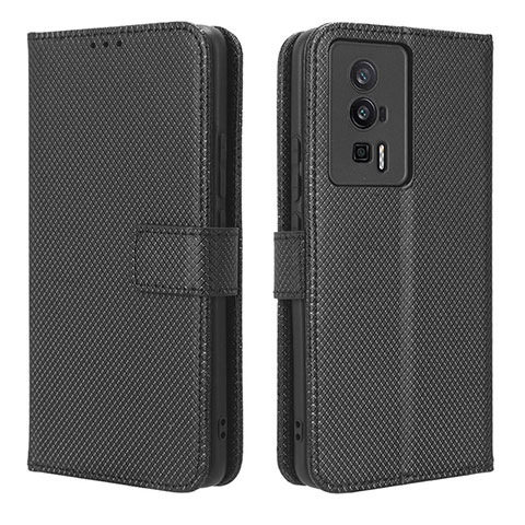 Custodia Portafoglio In Pelle Cover con Supporto BY1 per Xiaomi Poco F5 Pro 5G Nero