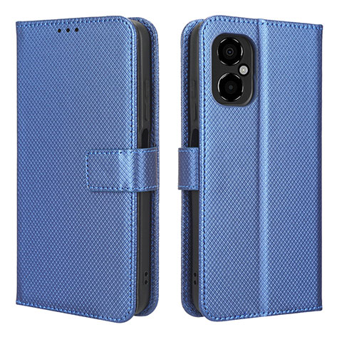 Custodia Portafoglio In Pelle Cover con Supporto BY1 per Xiaomi Poco M4 5G Blu