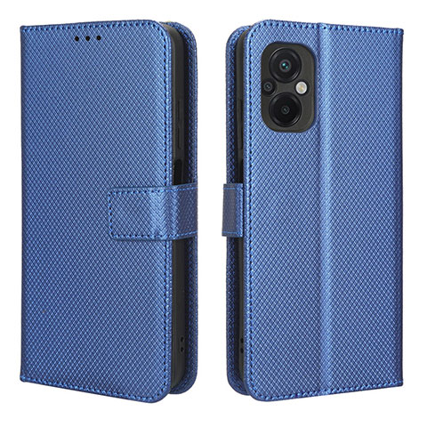Custodia Portafoglio In Pelle Cover con Supporto BY1 per Xiaomi Poco M5 4G Blu
