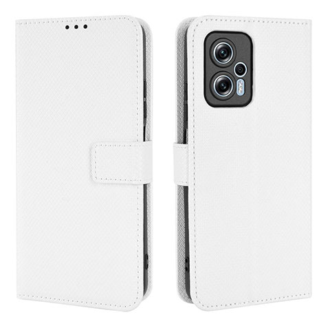 Custodia Portafoglio In Pelle Cover con Supporto BY1 per Xiaomi Poco X4 GT 5G Bianco