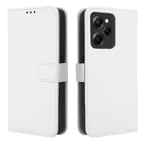 Custodia Portafoglio In Pelle Cover con Supporto BY1 per Xiaomi Poco X5 Pro 5G Bianco