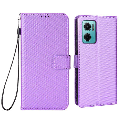 Custodia Portafoglio In Pelle Cover con Supporto BY1 per Xiaomi Redmi 10 5G Viola