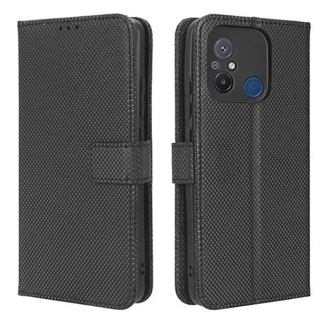 Custodia Portafoglio In Pelle Cover con Supporto BY1 per Xiaomi Redmi 12C 4G Nero