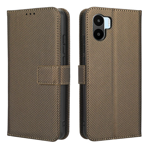 Custodia Portafoglio In Pelle Cover con Supporto BY1 per Xiaomi Redmi A2 Marrone