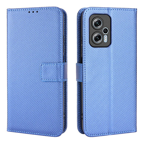 Custodia Portafoglio In Pelle Cover con Supporto BY1 per Xiaomi Redmi K50i 5G Blu