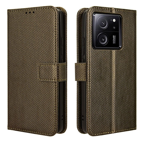 Custodia Portafoglio In Pelle Cover con Supporto BY1 per Xiaomi Redmi K60 Ultra 5G Marrone