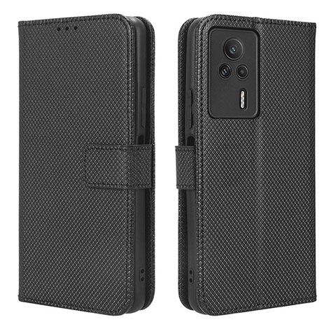 Custodia Portafoglio In Pelle Cover con Supporto BY1 per Xiaomi Redmi K60E 5G Nero