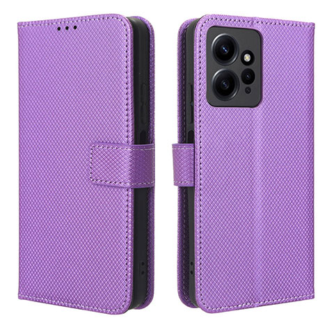 Custodia Portafoglio In Pelle Cover con Supporto BY1 per Xiaomi Redmi Note 12 4G Viola