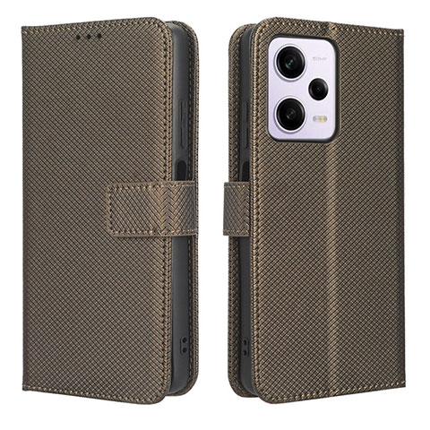 Custodia Portafoglio In Pelle Cover con Supporto BY1 per Xiaomi Redmi Note 12 Explorer Marrone