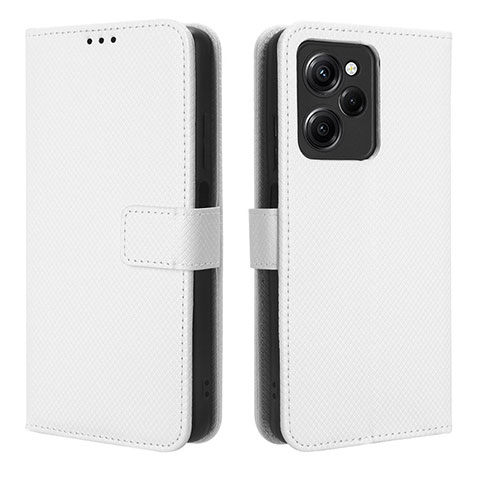 Custodia Portafoglio In Pelle Cover con Supporto BY1 per Xiaomi Redmi Note 12 Pro Speed 5G Bianco