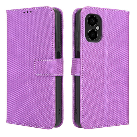 Custodia Portafoglio In Pelle Cover con Supporto BY1 per Xiaomi Redmi Note 12R Pro 5G Viola