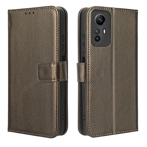 Custodia Portafoglio In Pelle Cover con Supporto BY1 per Xiaomi Redmi Note 12S Marrone