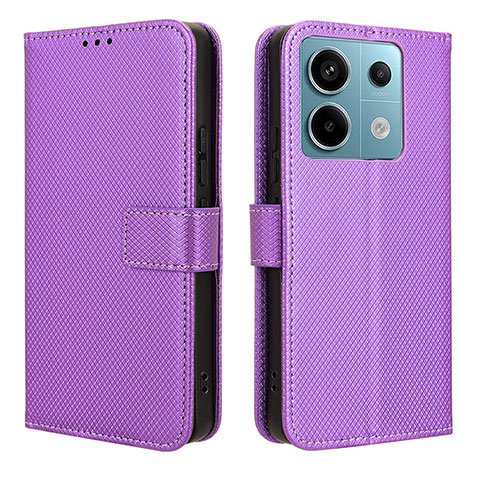 Custodia Portafoglio In Pelle Cover con Supporto BY1 per Xiaomi Redmi Note 13 Pro 5G Viola