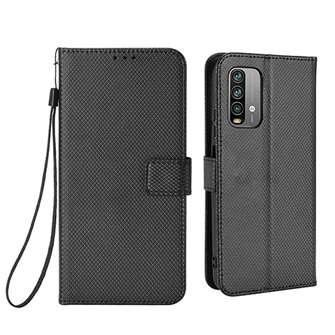 Custodia Portafoglio In Pelle Cover con Supporto BY1 per Xiaomi Redmi Note 9 4G Nero