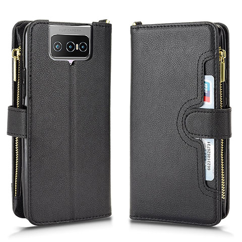 Custodia Portafoglio In Pelle Cover con Supporto BY2 per Asus Zenfone 7 ZS670KS Nero