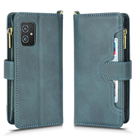 Custodia Portafoglio In Pelle Cover con Supporto BY2 per Asus ZenFone 8 Mini Verde