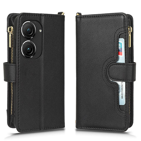 Custodia Portafoglio In Pelle Cover con Supporto BY2 per Asus Zenfone 9 Nero