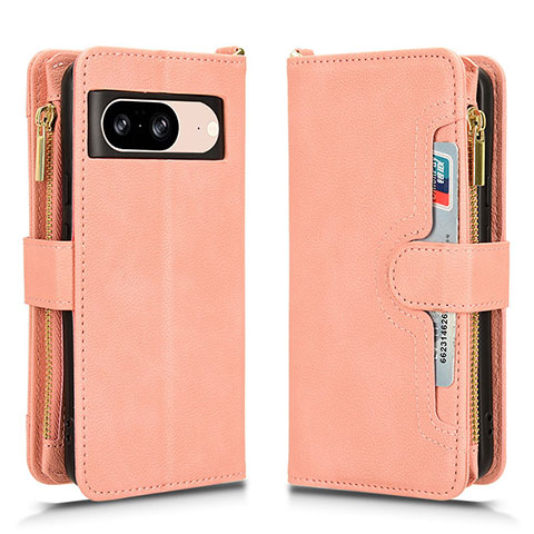 Custodia Portafoglio In Pelle Cover con Supporto BY2 per Google Pixel 8 5G Oro Rosa