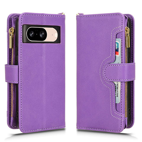 Custodia Portafoglio In Pelle Cover con Supporto BY2 per Google Pixel 8 5G Viola