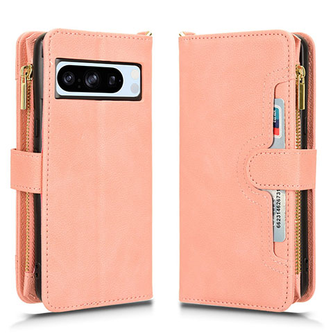 Custodia Portafoglio In Pelle Cover con Supporto BY2 per Google Pixel 8 Pro 5G Oro Rosa